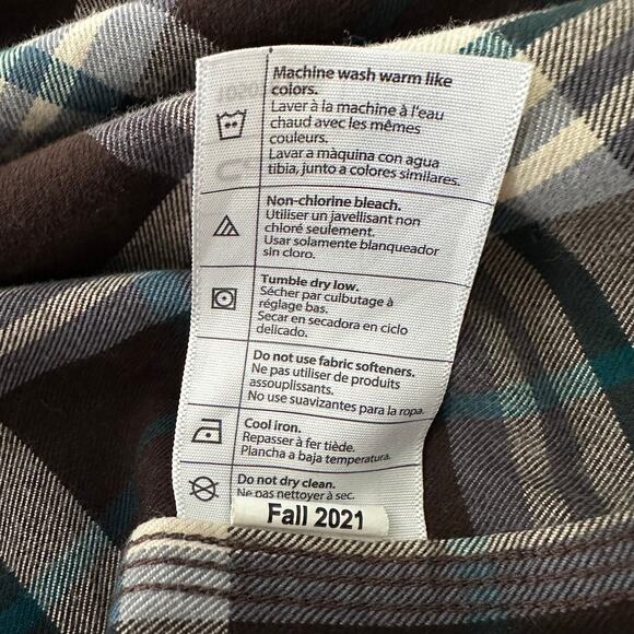 Carhartt Loose Fit Plaid Shirt Brown Green Cotton XL Regular Workwear Utility - Picture 9 of 11